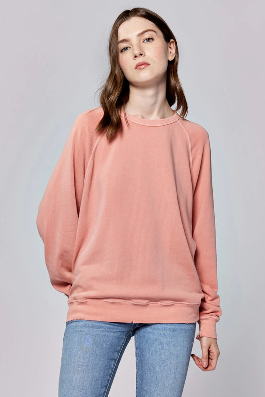 RAGLAN SLEEVE RELAXED SWEATER - TERRACOTTA