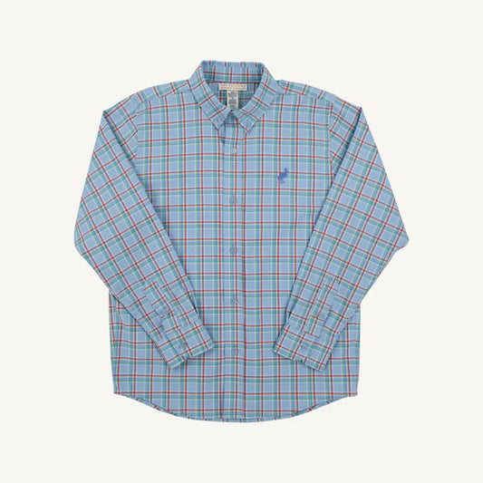 DEANS LIST DRESS SHIRT - KENSINGTON COURT PLAID/BARBADOS BLUE