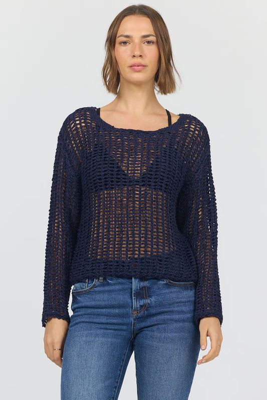 ADELA SWEATER TOP - BLACK IRIS