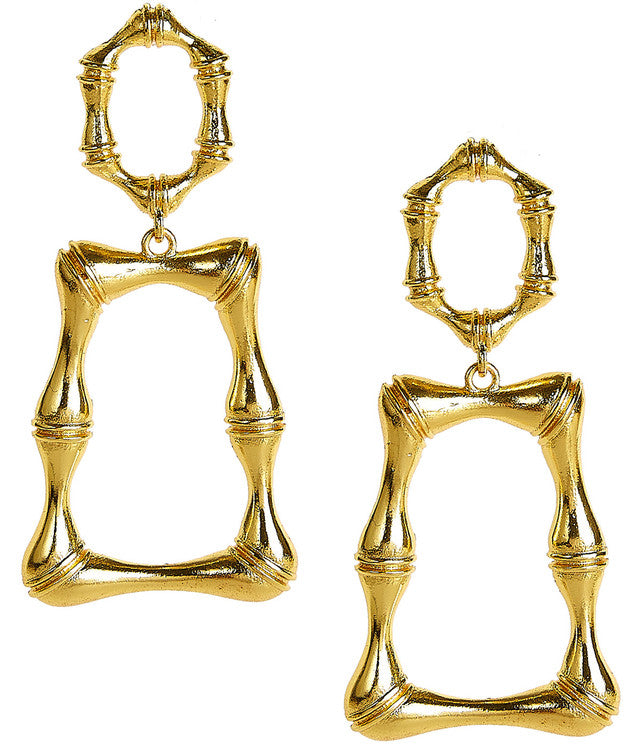 JORDAN STATEMENT BAMBOO EARRINGS - GOLD