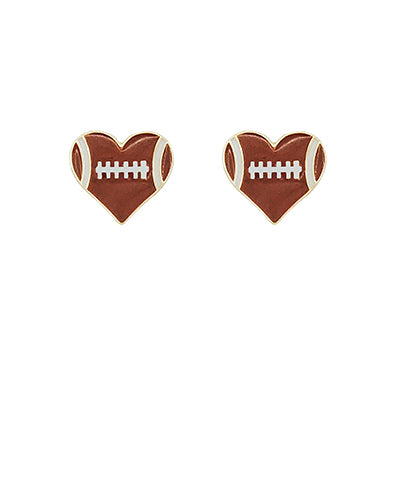 HEART FOOTBALL EARRING