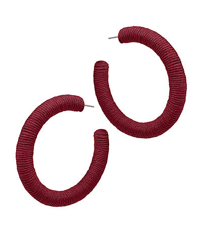WRAPPED OPEN ROUND HOOPS - BURGUNDY