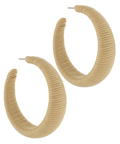 WRAPPED THREAD HOOPS - TAN
