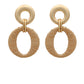 WRAPPED W/RAFFIA OVAL EARRINGS - ASSORTED