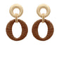 WRAPPED W/RAFFIA OVAL EARRINGS - ASSORTED