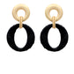 WRAPPED W/RAFFIA OVAL EARRINGS - ASSORTED