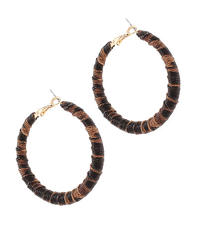 GRADUATED LEATHER WRAP HOOPS
