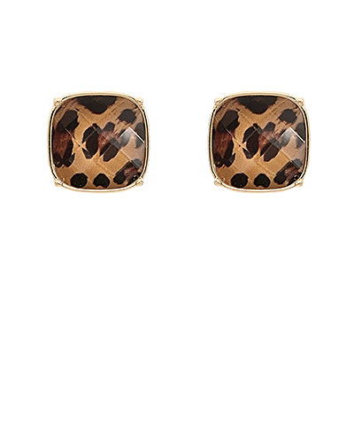 LEOPARD FACETED STONE EARRINGS