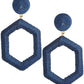 ELLIOT SILK WRAPPED EARRINGS - NAVY