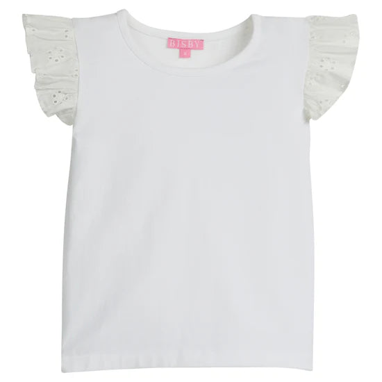EYELET TOP - WHITE