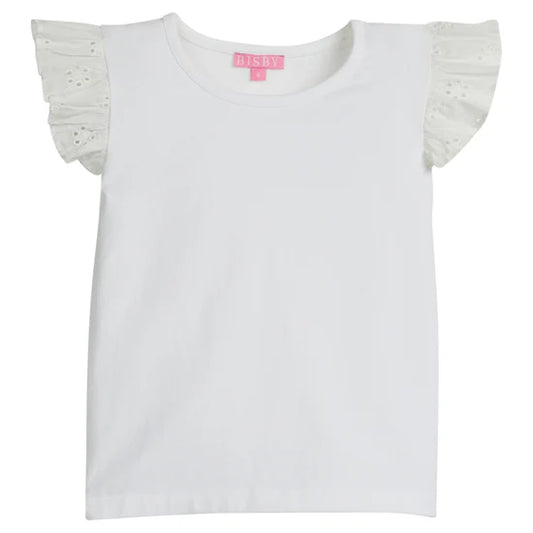 EYELET TOP - WHITE