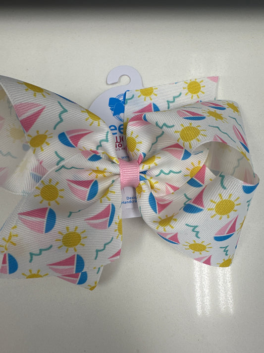 BEACH THEMED GROSGRAIN SAILBOAT BOW - ASSORTED