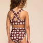 GIRL'S BASIC BIKINI - WARM BROWN FLORAL