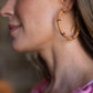 PALMER BAMBOO HOOP EARRINGS - BROWN