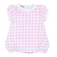 BABY CHECK S/S GIRLS BUBBLE - PINK