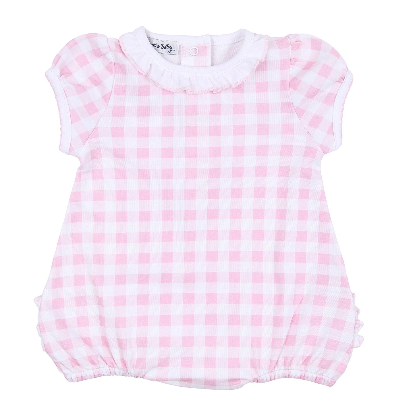 BABY CHECK S/S GIRLS BUBBLE - PINK