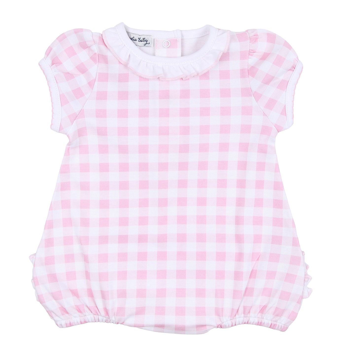 BABY CHECK S/S GIRLS BUBBLE - PINK