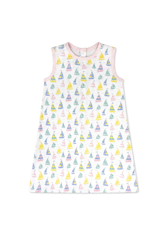 ANN DRESS - SEAHAVEN SAILBOAT/PARTY PINK SEERSUCKER