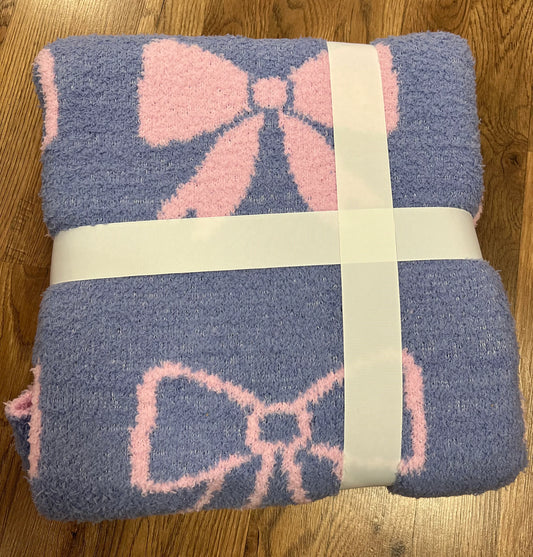 PRETTY BOWS COZY KNIT BLANKET