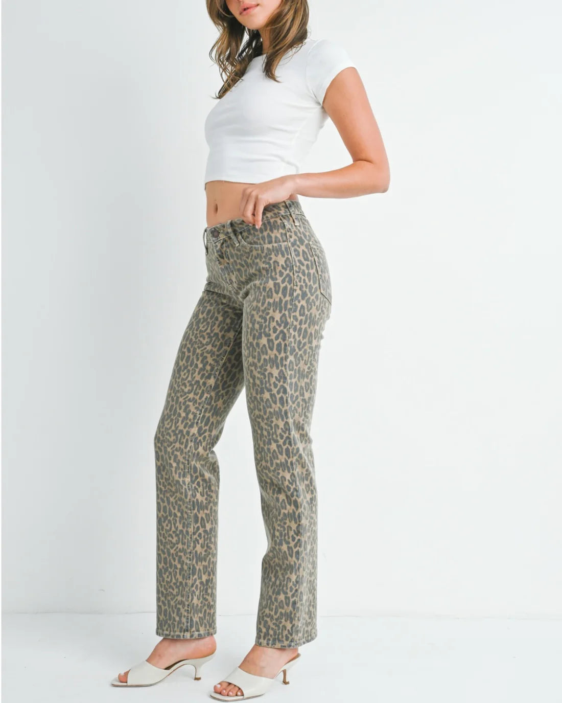 HIGH RISE STRAIGHT LEG - LEOPARD