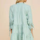 CRINKLED MINI DRESS - MINT