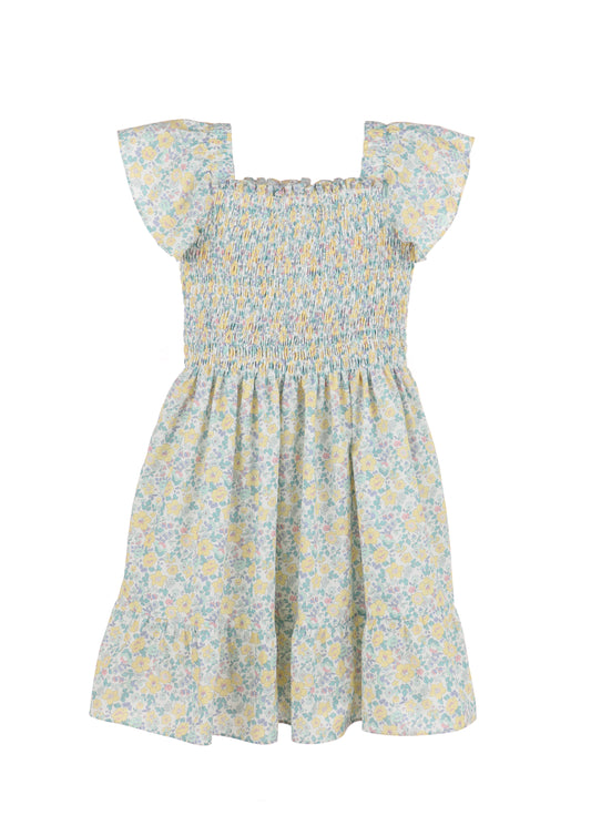SOPHIE SMOCKED DRESS - YELLOW