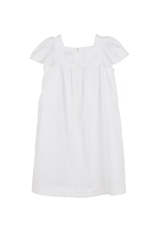 EMMA EYELET DRESS - WHITE