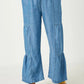 WIDE LEG TENCEL PANTS - DARK DENIM