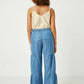 WIDE LEG TENCEL PANTS - DARK DENIM