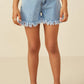 GIRLS DISTRESSED FRAY DETAIL SHORTS