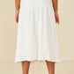 MIX MEDIA DENIM MIDI SKIRT - OFF WHITE