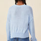 COZY GRAPHIC KNIT PULLOVER - BLUE