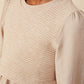 MIX MEDIA RIBBED KNIT TWOFER TOP - TAUPE