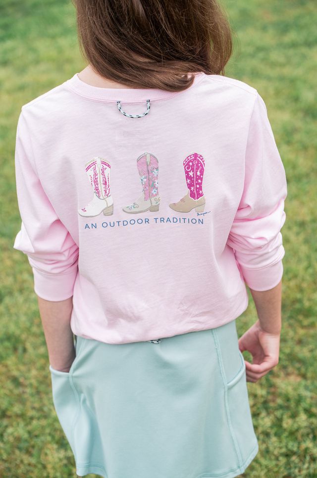 GIRLS LS COTTON T-SHIRT - PINK TULLE