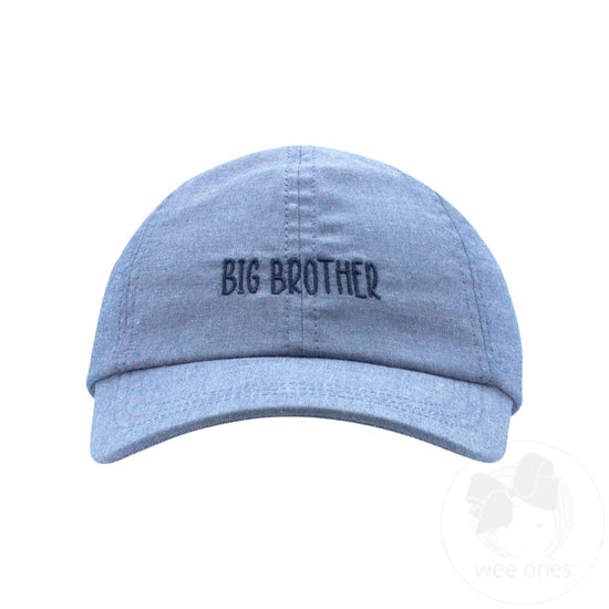 BOYS EMBROIDERED BIG BROTHER CHAMBRAY COTTON TWILL BALL CAP