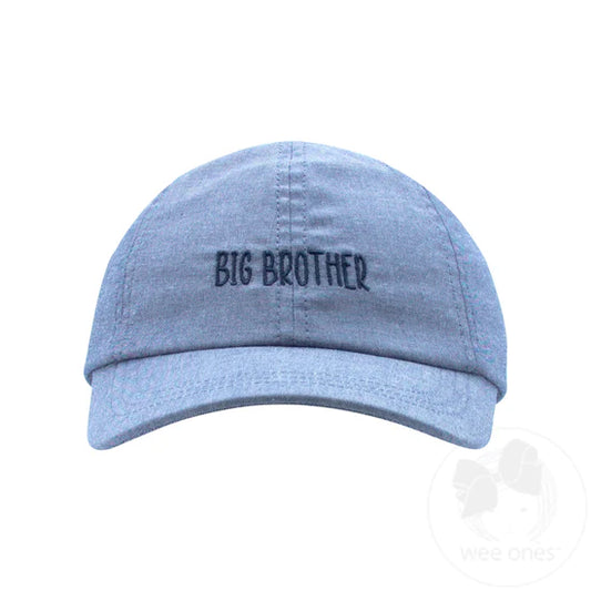 BOYS EMBROIDERED BIG BROTHER CHAMBRAY COTTON TWILL BALL CAP