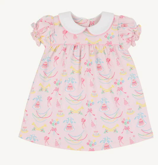 HOLLY DAY DRESS - GOLDEN BIRTHDAY WORTH WHITE/PIER PARTY PINK