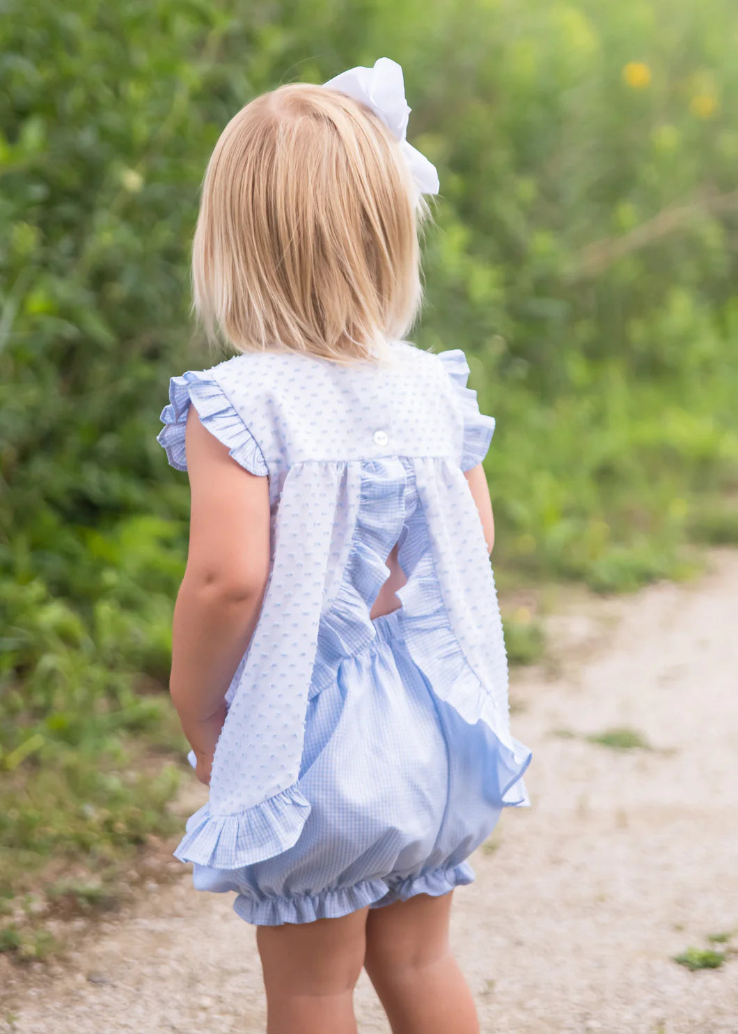NATALIE BLOOMER SET - BLUE SWISS DOT