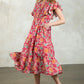 FLUTTER SLEEVE TIERED DRESS