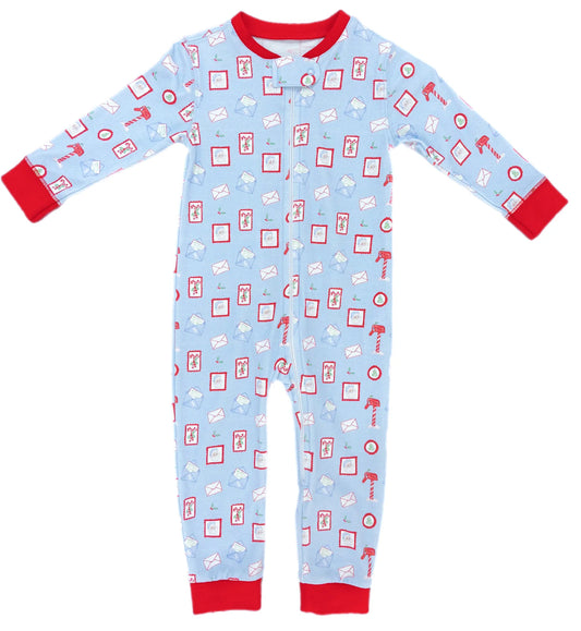 BOYS ONE PIECE ZIP UP - LETTERS TO SANTA