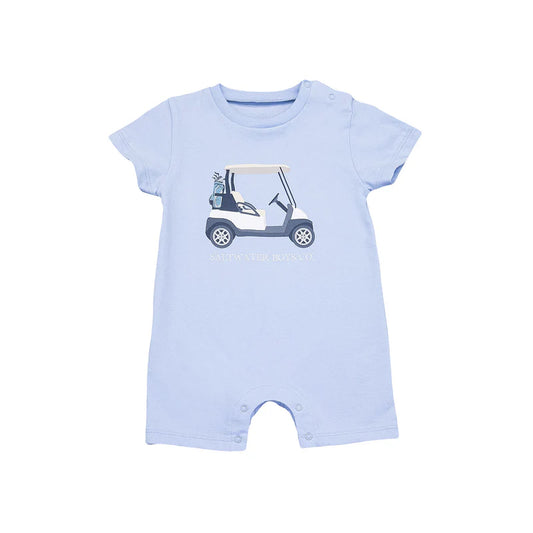 GOLF CART T-SHIRT ROMPER - BLUE