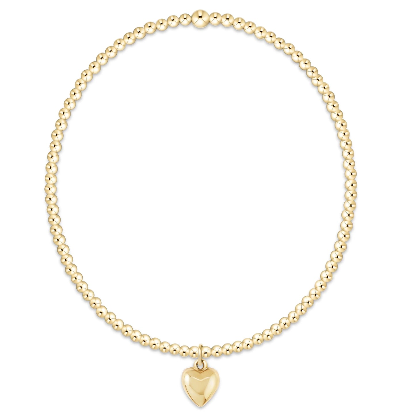 EGIRL CLASSIC GOLD 2MM BRACELET - LOVE PLUSH SMALL GOLD CHARM