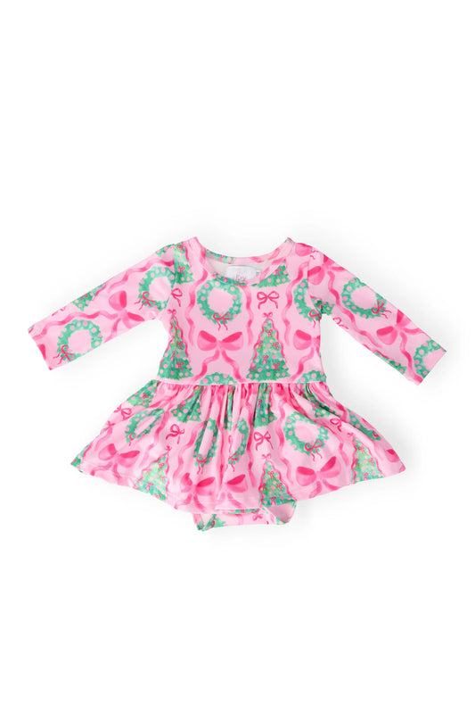 JINGLE BOW BODYSUIT L/S TWIRL BODYSUIT