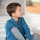 BOYS QUILTED ZIP PULLOVER - COPEN BLUE