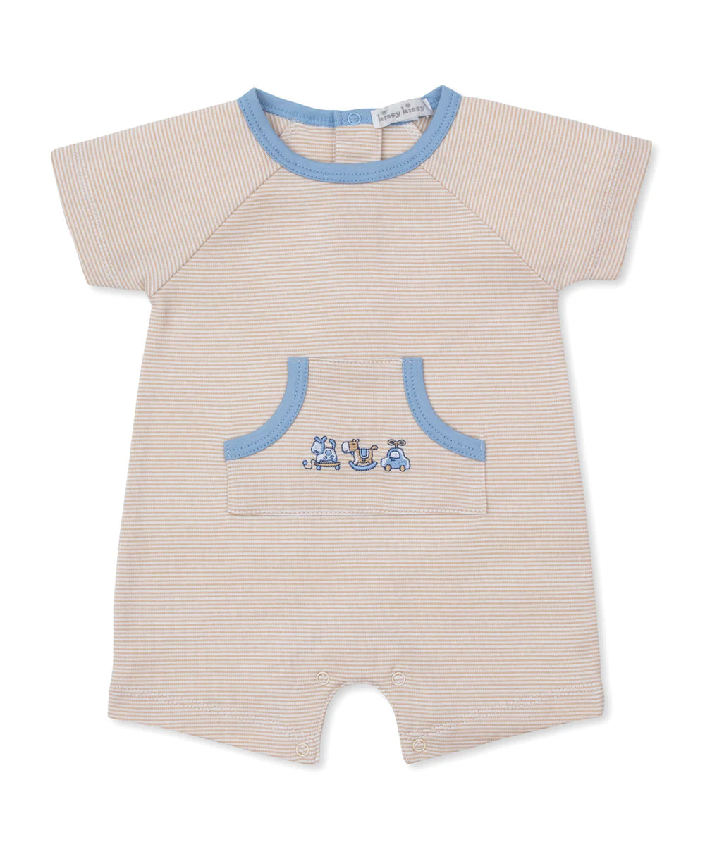 VINTAGE TOY FUN SHORT STRIPE PLAYSUIT