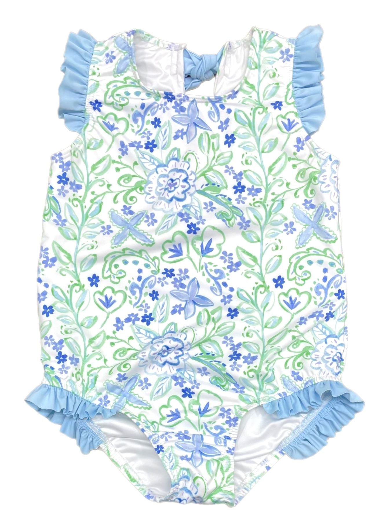 AUDREY ONE PIECE SWIM - BLUE GREEN FLORAL