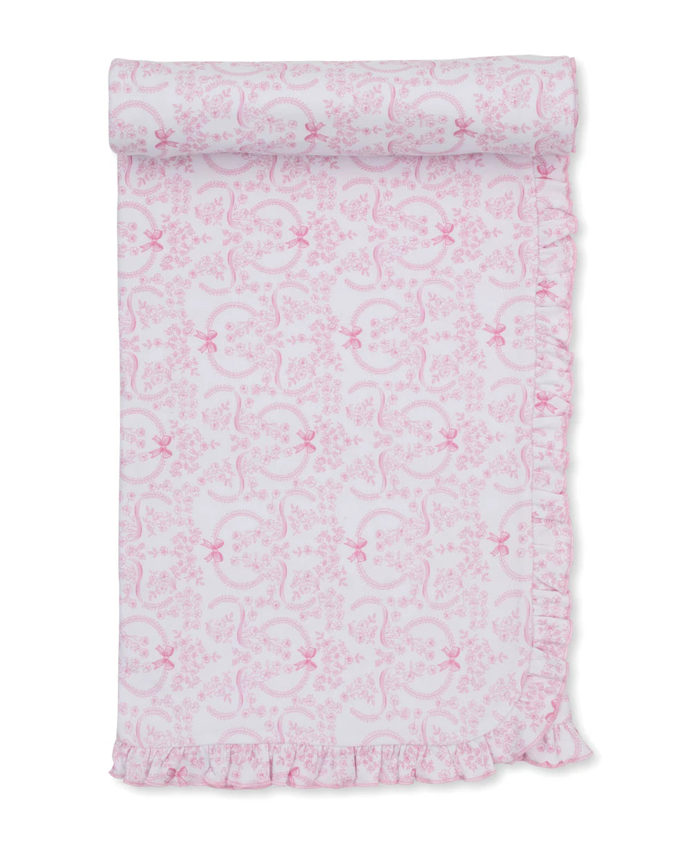 DELICATE BLOOMING BOWS PINK BLANKET