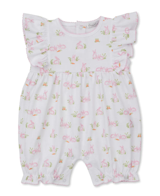 RUFFLE PLAYSUIT - BABY BUNNY PATCH PINK