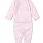 CLASSIC RIB PINK STRIPE FOOTED PANT SET