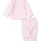 CLASSIC RIB PINK STRIPE FOOTED PANT SET